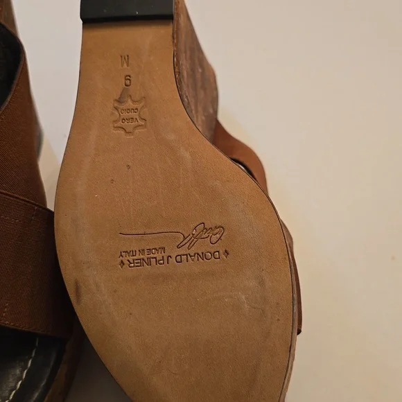NWOT DONALD PLINER Platforms With Rust Brown Upper And Cork Heel.Sz9 $60 - Picture 3 of 7